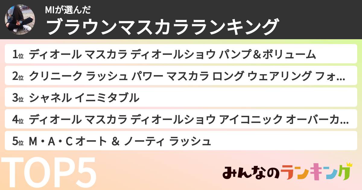 MIさんの「ブラウンマスカラランキング」