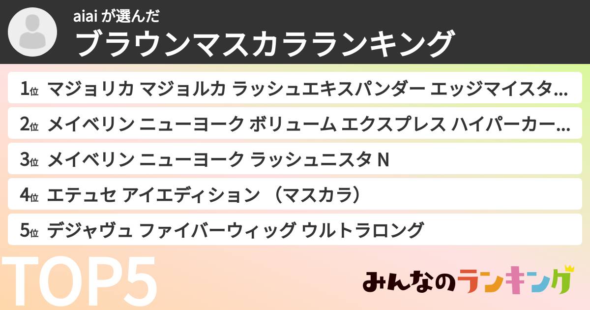 aiai さんの「ブラウンマスカラランキング」