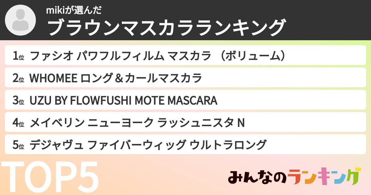 mikiさんの「ブラウンマスカラランキング」