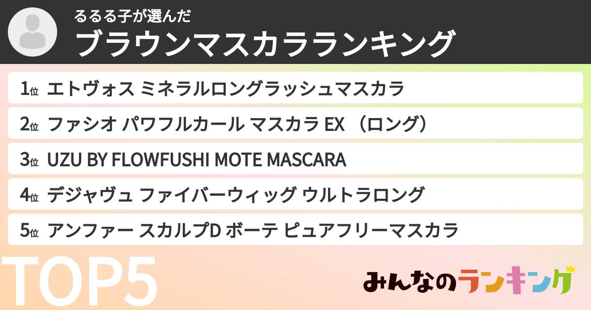 るるる子さんの「ブラウンマスカラランキング」