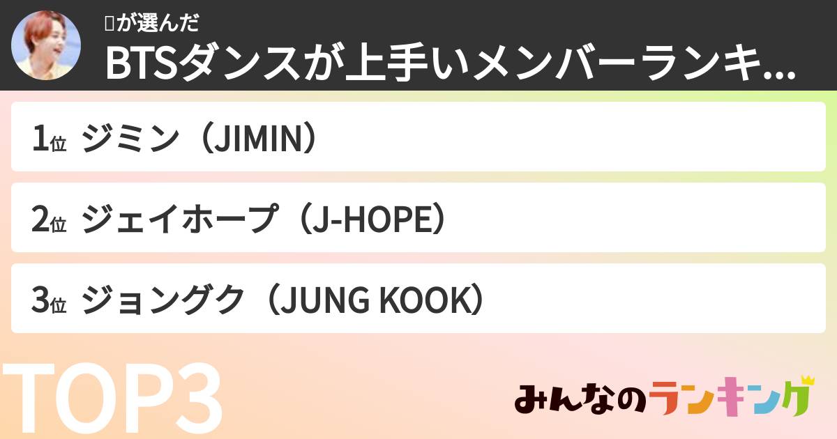 리さんの「BTSダンスが上手いメンバーランキング」