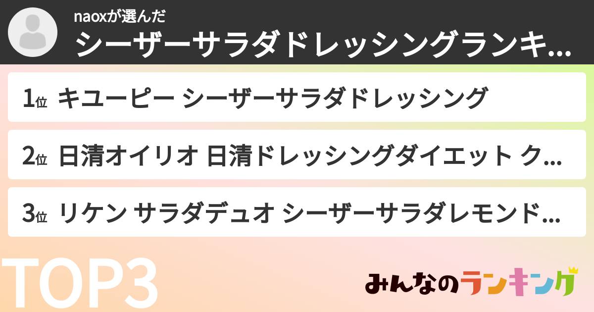 naoxさんの「シーザーサラダドレッシングランキング」