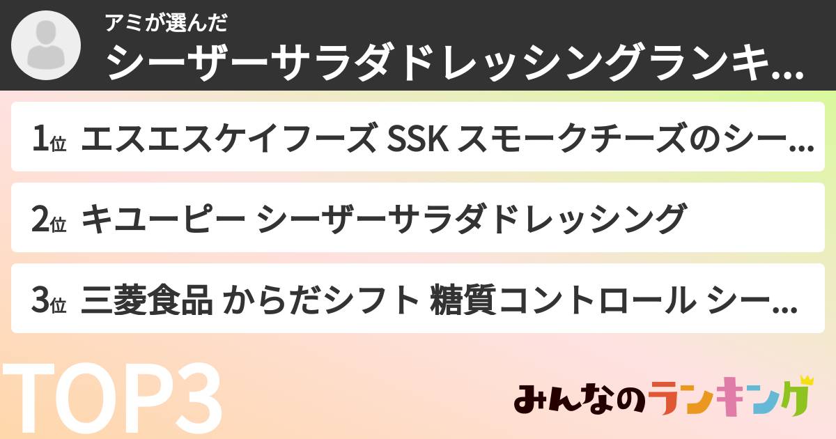 アミさんの「シーザーサラダドレッシングランキング」