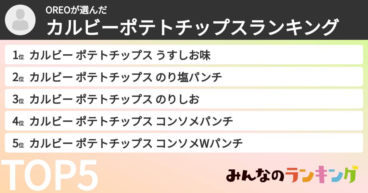 OREOさんの「カルビーポテトチップスランキング」