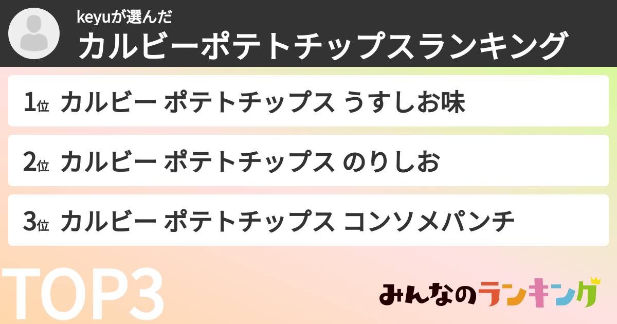 keyuさんの「カルビーポテトチップスランキング」