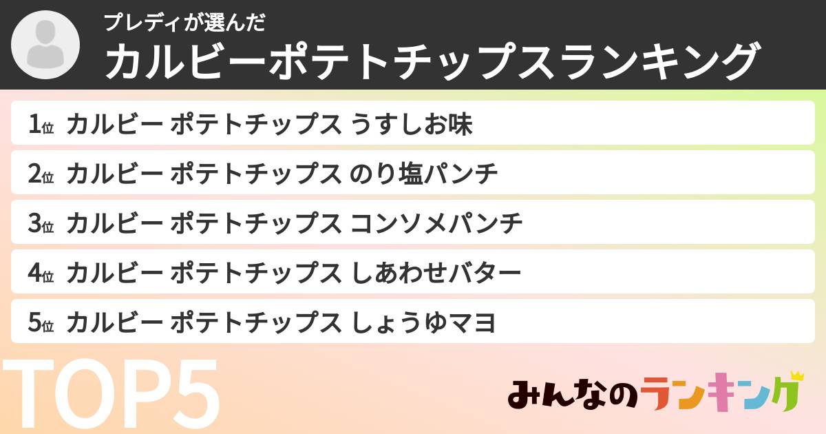 プレディさんの「カルビーポテトチップスランキング」