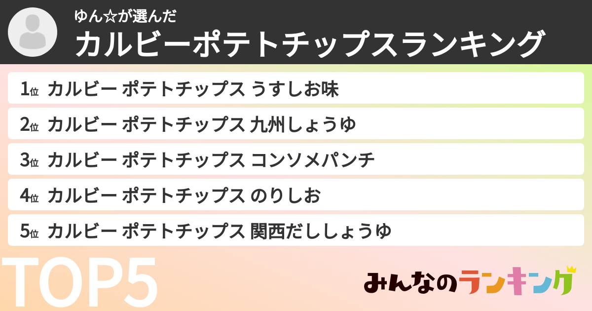 ゆん☆さんの「カルビーポテトチップスランキング」