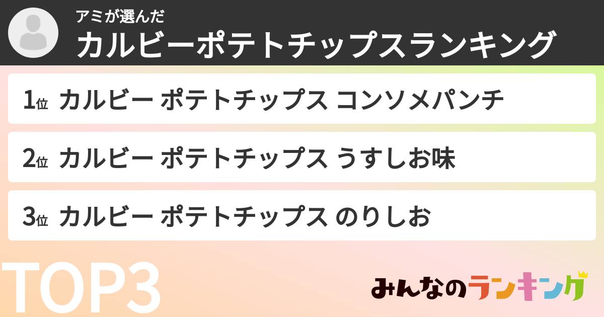 アミさんの「カルビーポテトチップスランキング」