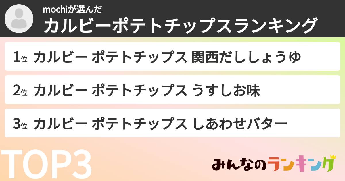 mochiさんの「カルビーポテトチップスランキング」