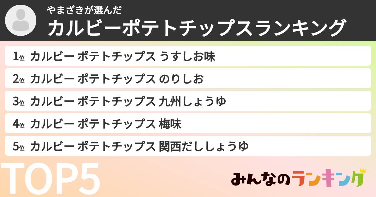 やまざきさんの「カルビーポテトチップスランキング」