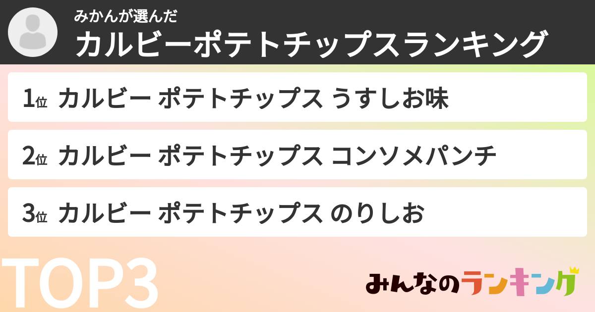 みかんさんの「カルビーポテトチップスランキング」