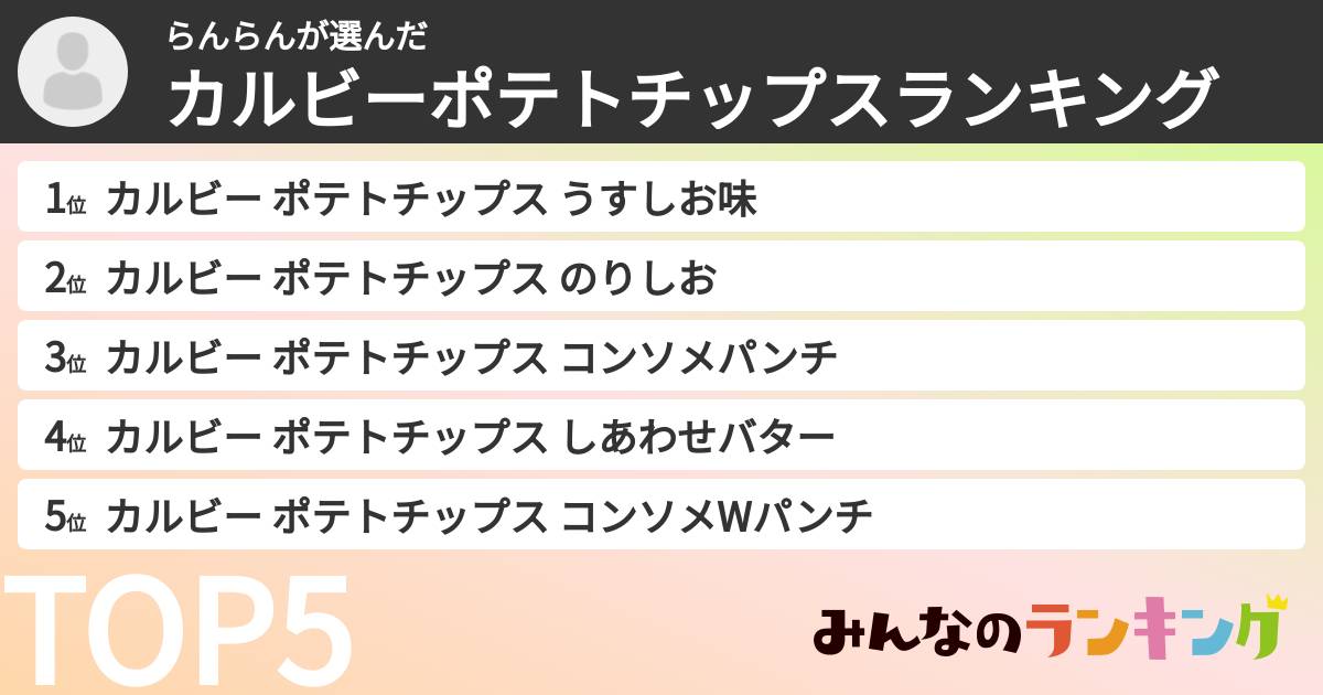 らんらんさんの「カルビーポテトチップスランキング」