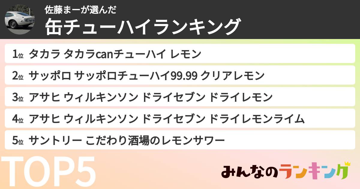 佐藤まーさんの「缶チューハイランキング」