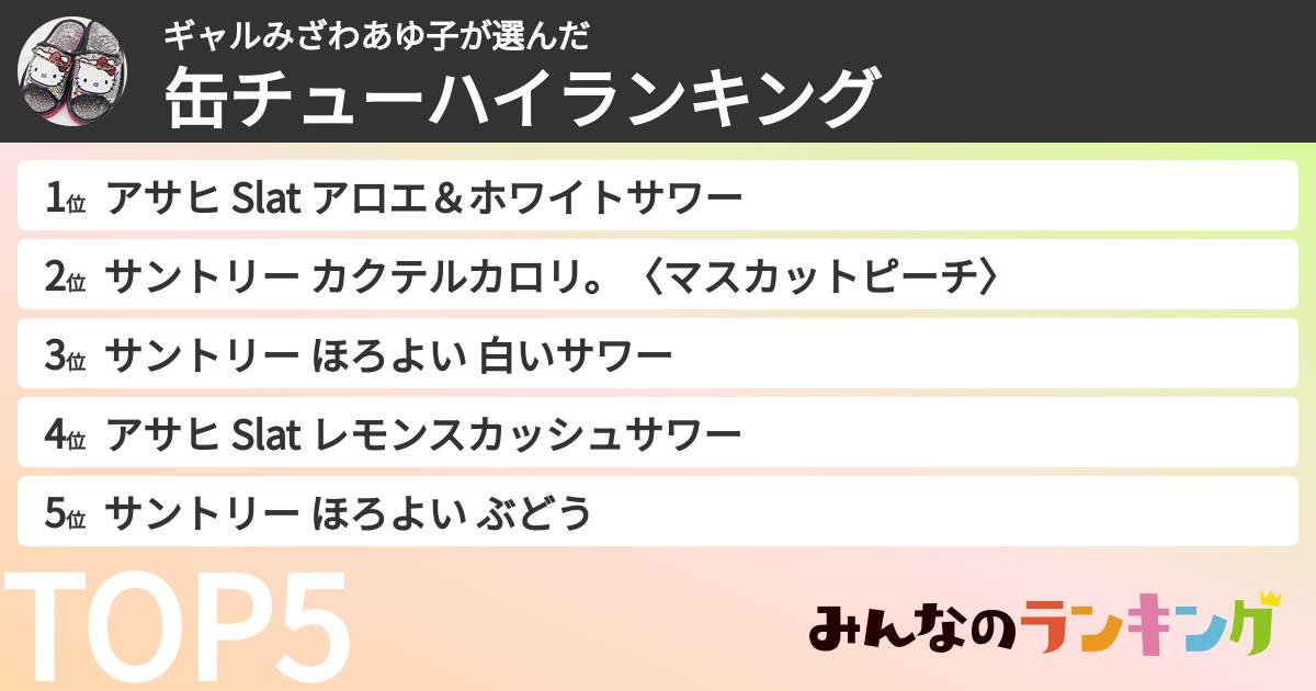 ギャルみざわあゆ子さんの「缶チューハイランキング」