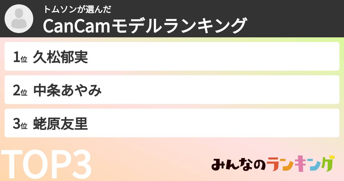 トムソンさんの「CanCamモデルランキング」