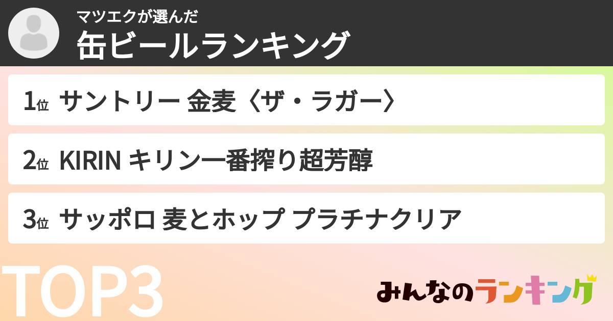 マツエクさんの「缶ビールランキング」
