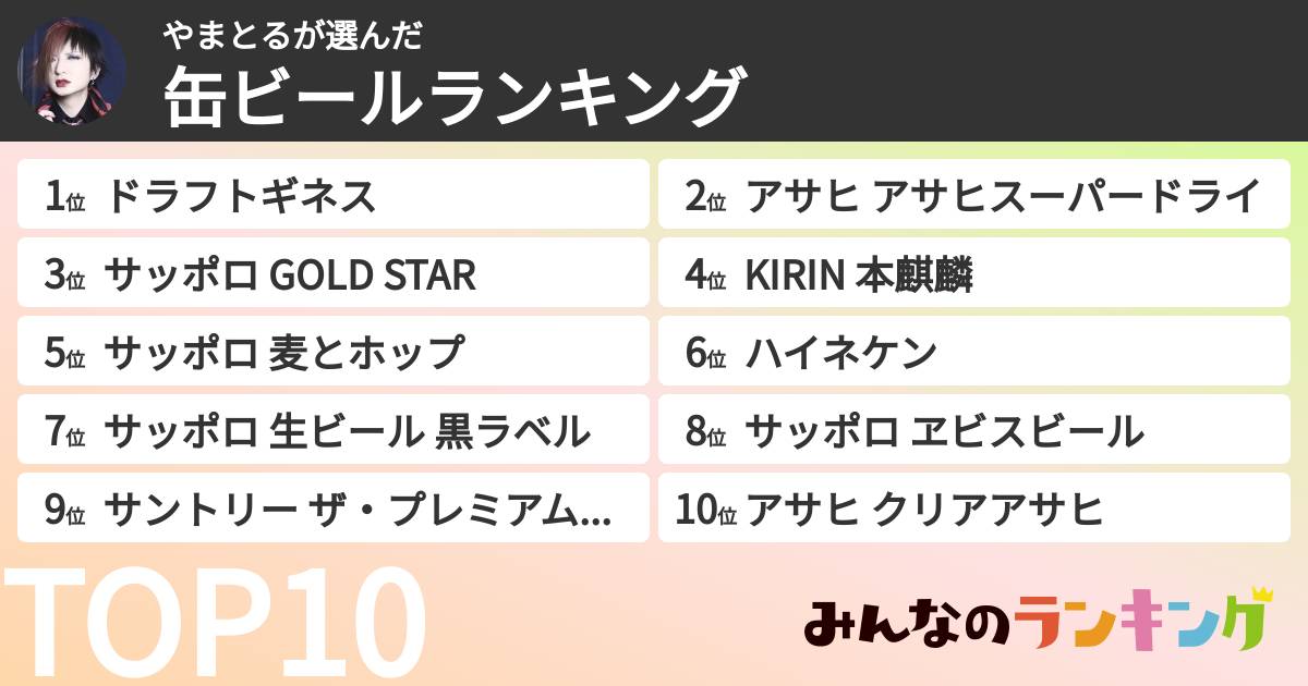 やまとるさんの「缶ビールランキング」