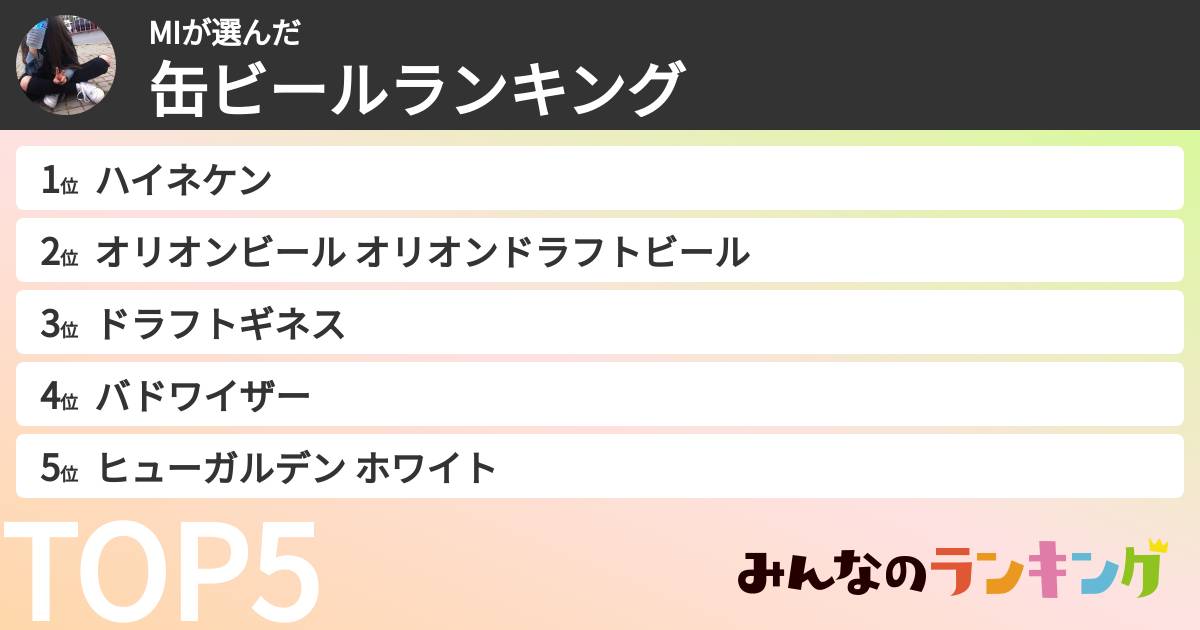 MIさんの「缶ビールランキング」