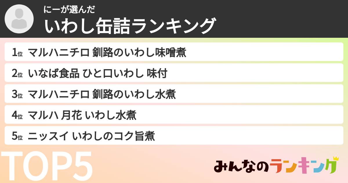 にーさんの「いわし缶詰ランキング」