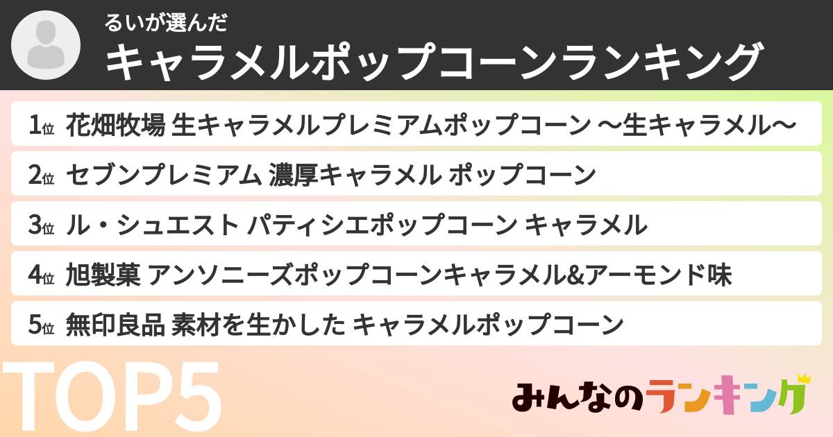 るいさんの「キャラメルポップコーンランキング」