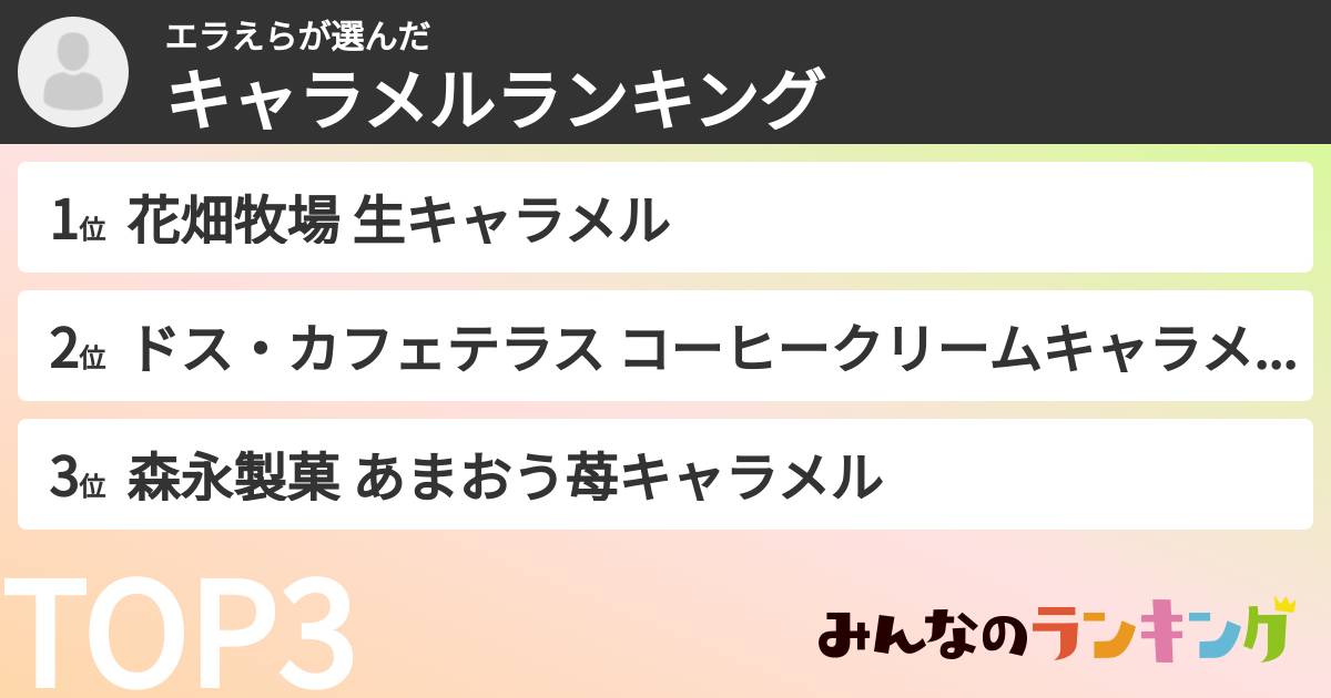エラえらさんの「キャラメルランキング」