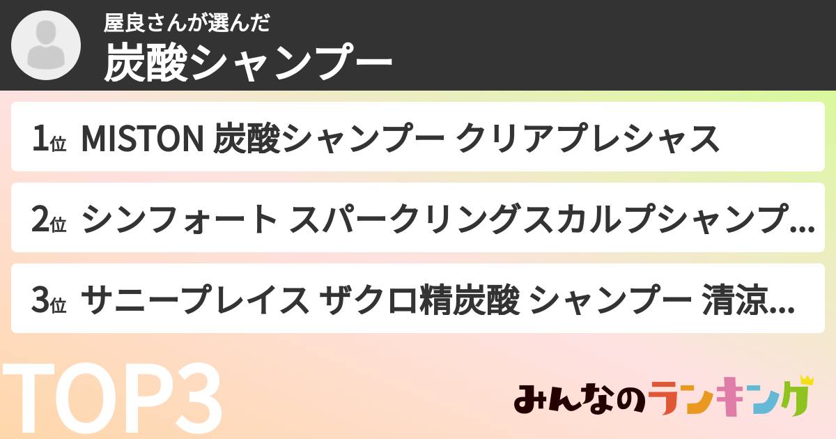 屋良さんさんの「炭酸シャンプー」