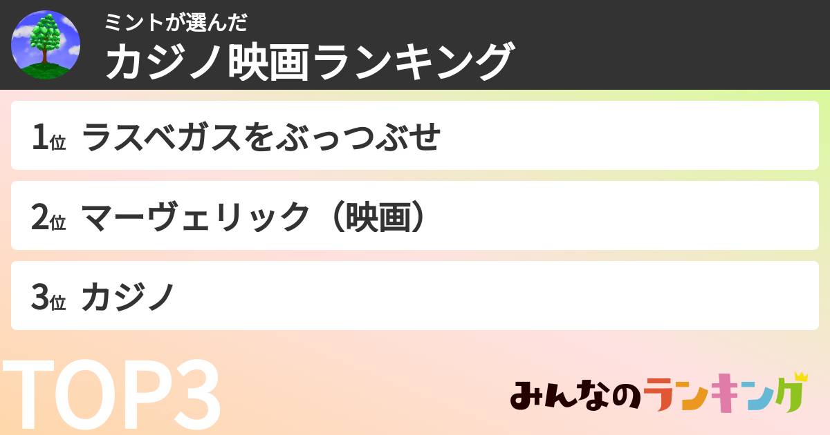 ミントさんの「カジノ映画ランキング」