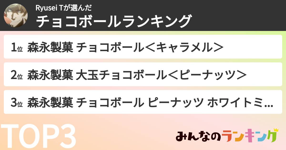 Ryusei Tさんの「チョコボールランキング」