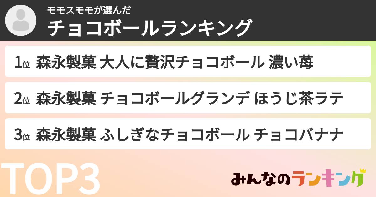 モモスモモさんの「チョコボールランキング」