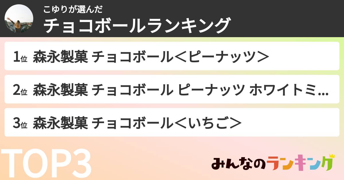 こゆりさんの「チョコボールランキング」