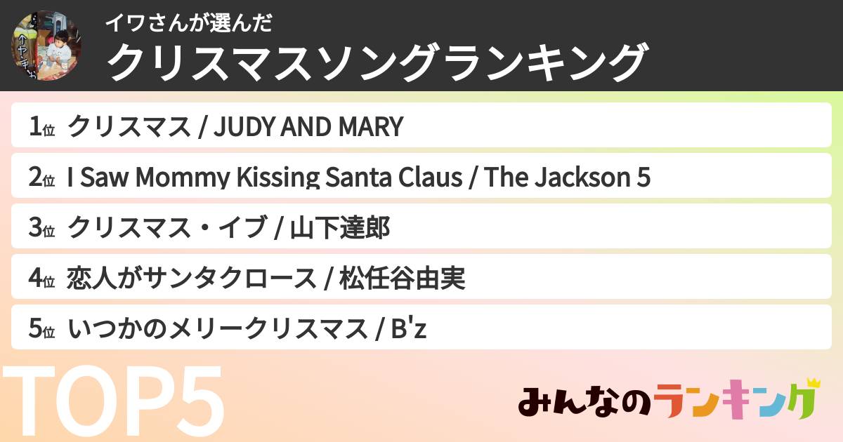 イワさんさんの「クリスマスソングランキング」