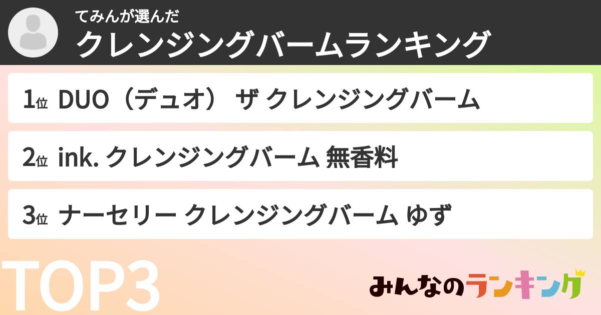 てみんさんの「クレンジングバームランキング」