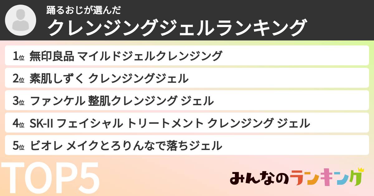 踊るおじさんの「クレンジングジェルランキング」