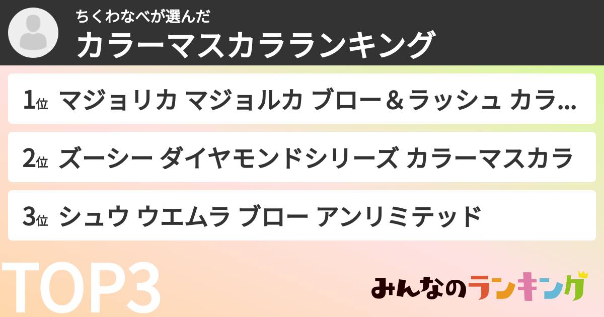 ちくわなべさんの「カラーマスカラランキング」
