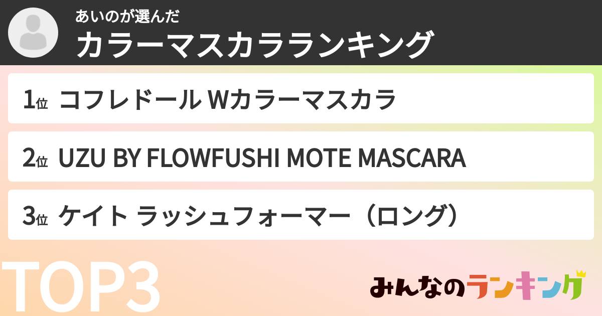 あいのさんの「カラーマスカラランキング」