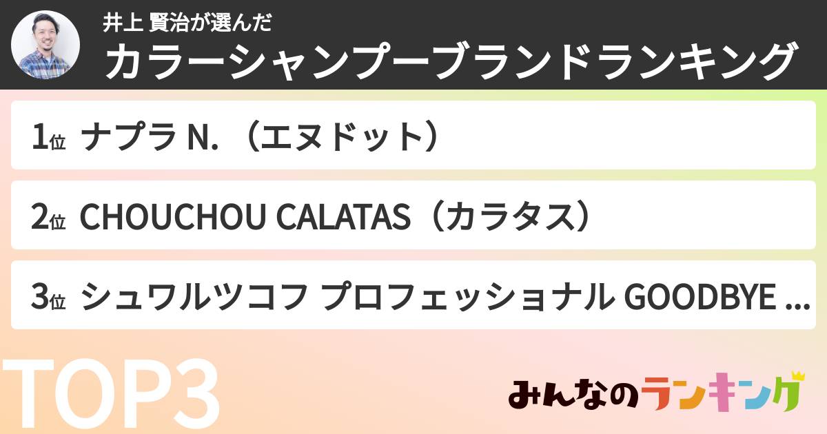 井上 賢治さんの「カラーシャンプーブランドランキング」