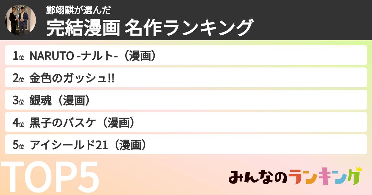 鄭翊騏さんの「完結漫画 名作ランキング」