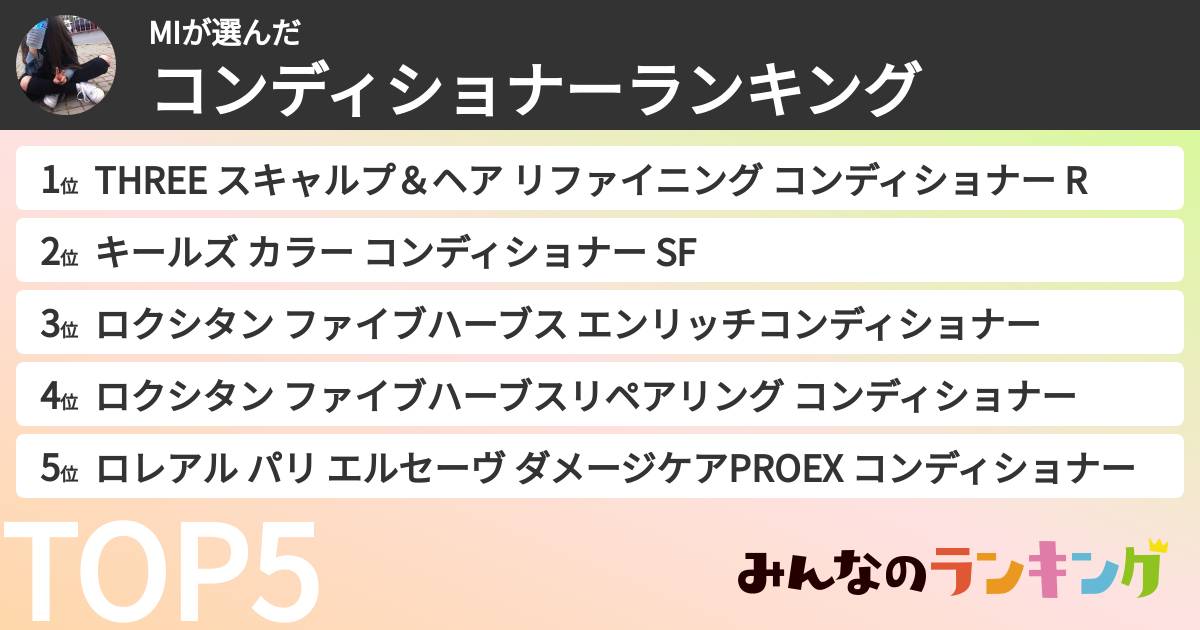 MIさんの「コンディショナーランキング」