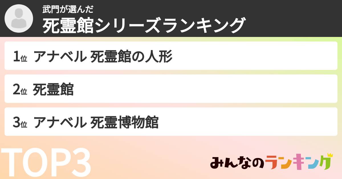 武門さんの「死霊館シリーズランキング」
