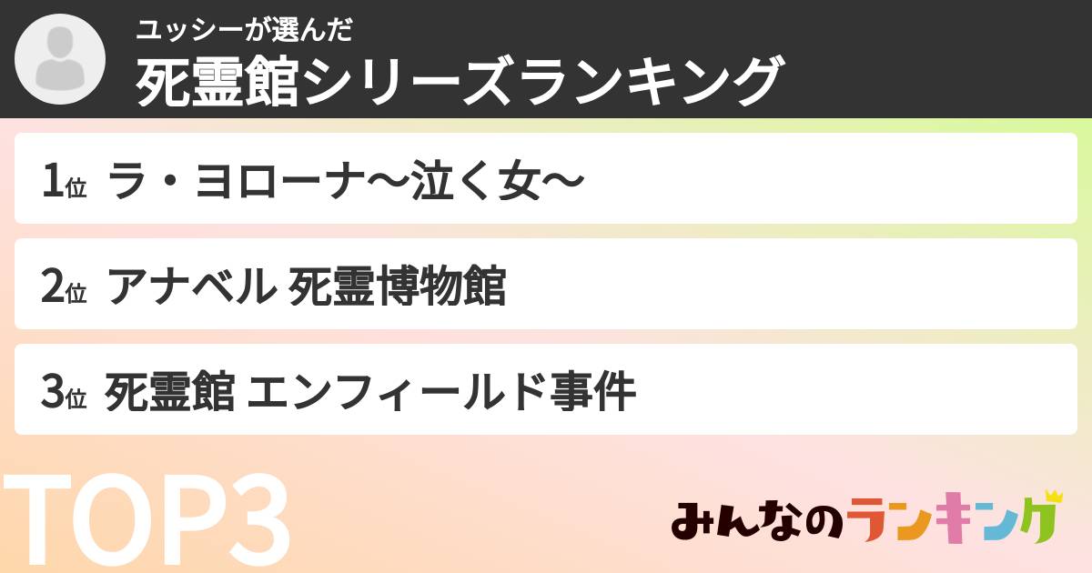 ユッシーさんの「死霊館シリーズランキング」