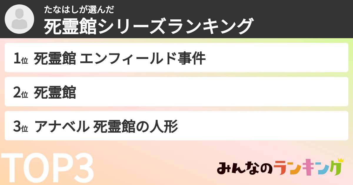 たなはしさんの「死霊館シリーズランキング」