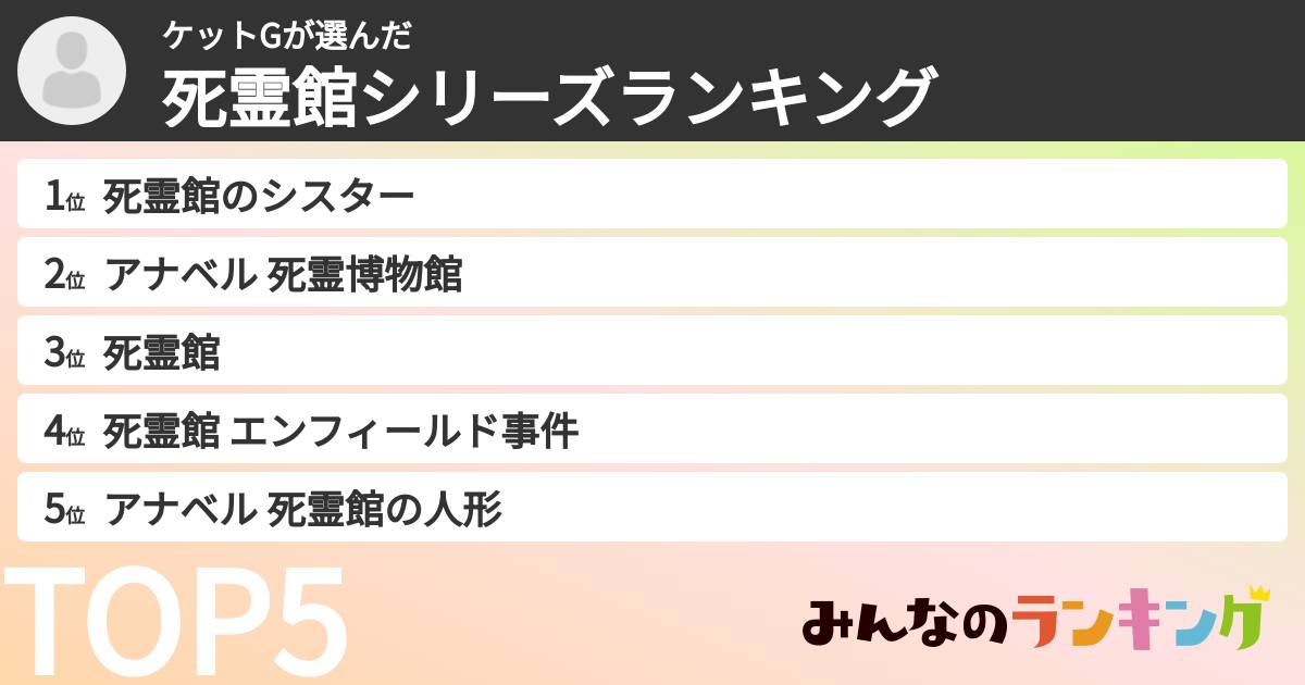 ケットGさんの「死霊館シリーズランキング」