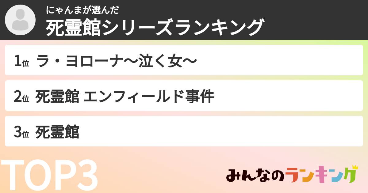 にゃんまさんの「死霊館シリーズランキング」