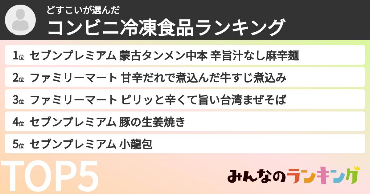 どすこいさんの「コンビニ冷凍食品ランキング」