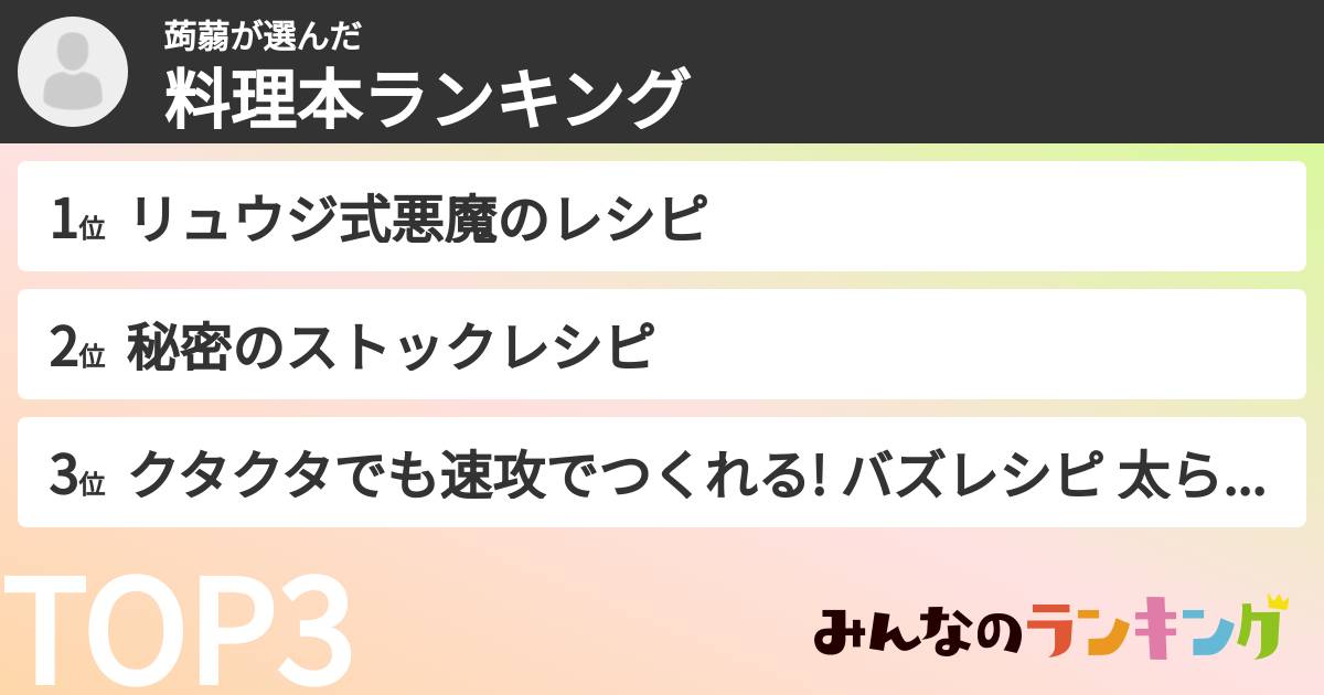 蒟蒻さんの「料理本ランキング」