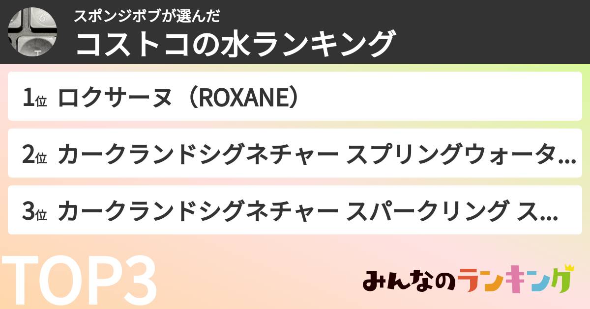 スポンジボブさんの「コストコの水ランキング」