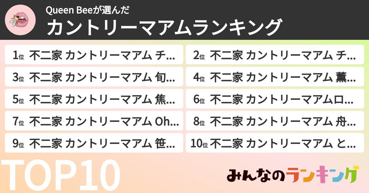 Queen Beeさんの「カントリーマアムランキング」