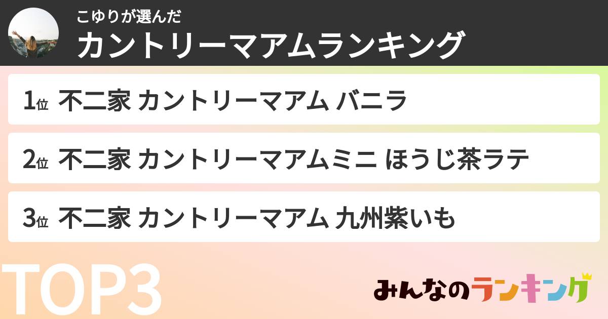 こゆりさんの「カントリーマアムランキング」