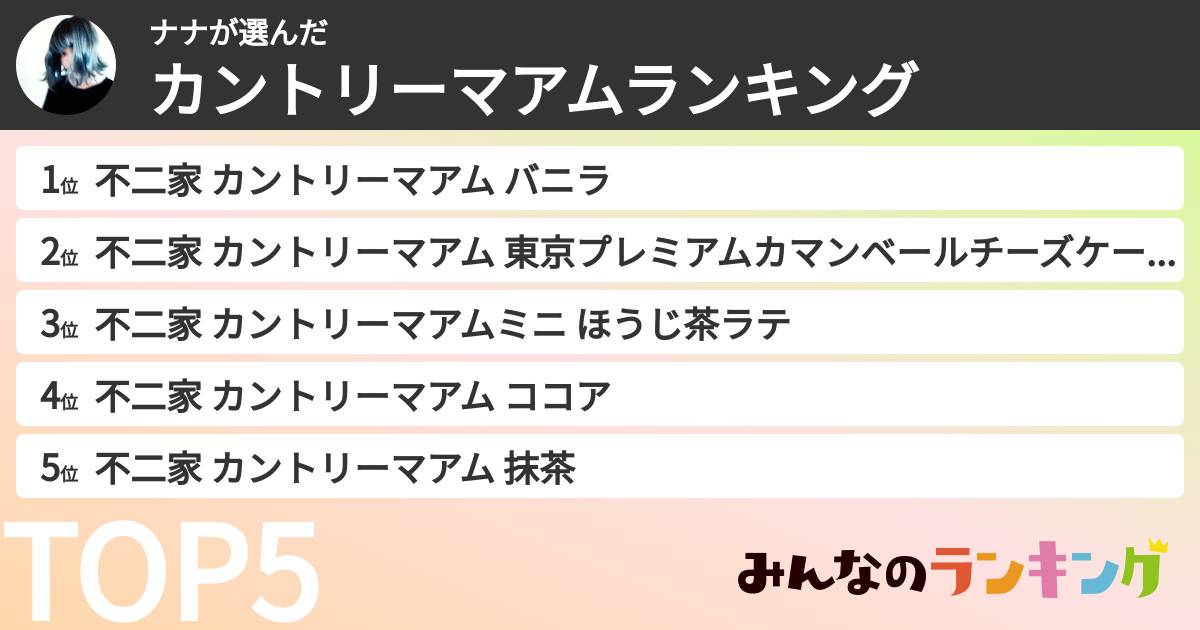 ナナさんの「カントリーマアムランキング」