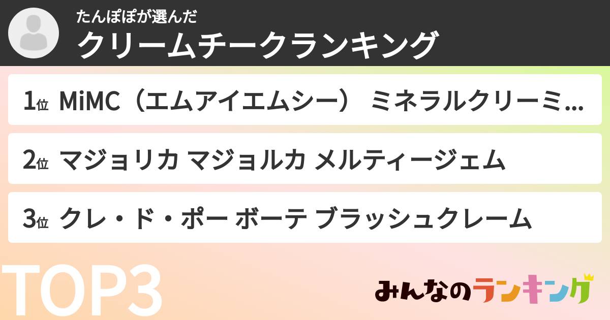 たんぽぽさんの「クリームチークランキング」